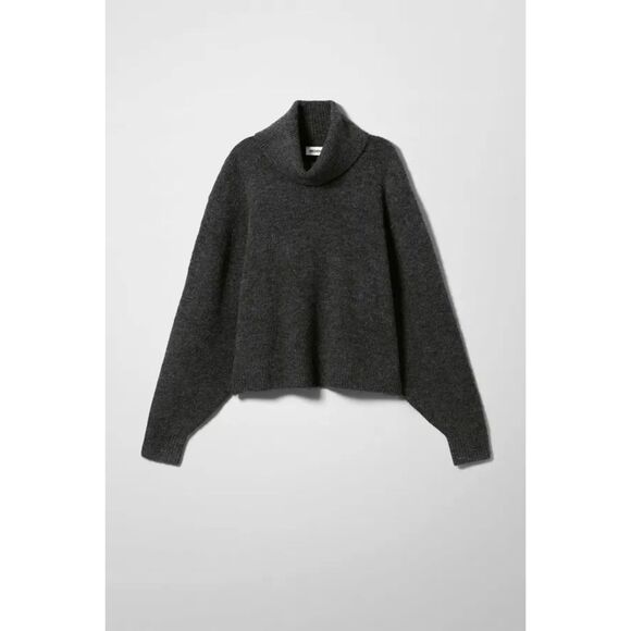 Weekday Lara Sweater Mohair Wool Blend Dark Gray Medium Scandinavian - Picture 1 of 9